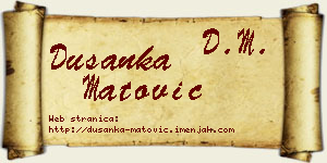 Dušanka Matović vizit kartica